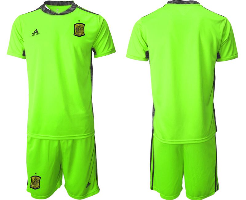 Men 2021 World Cup National Spain fluorescent green goalkeeper Soccer Jerseys->->Soccer Country Jersey